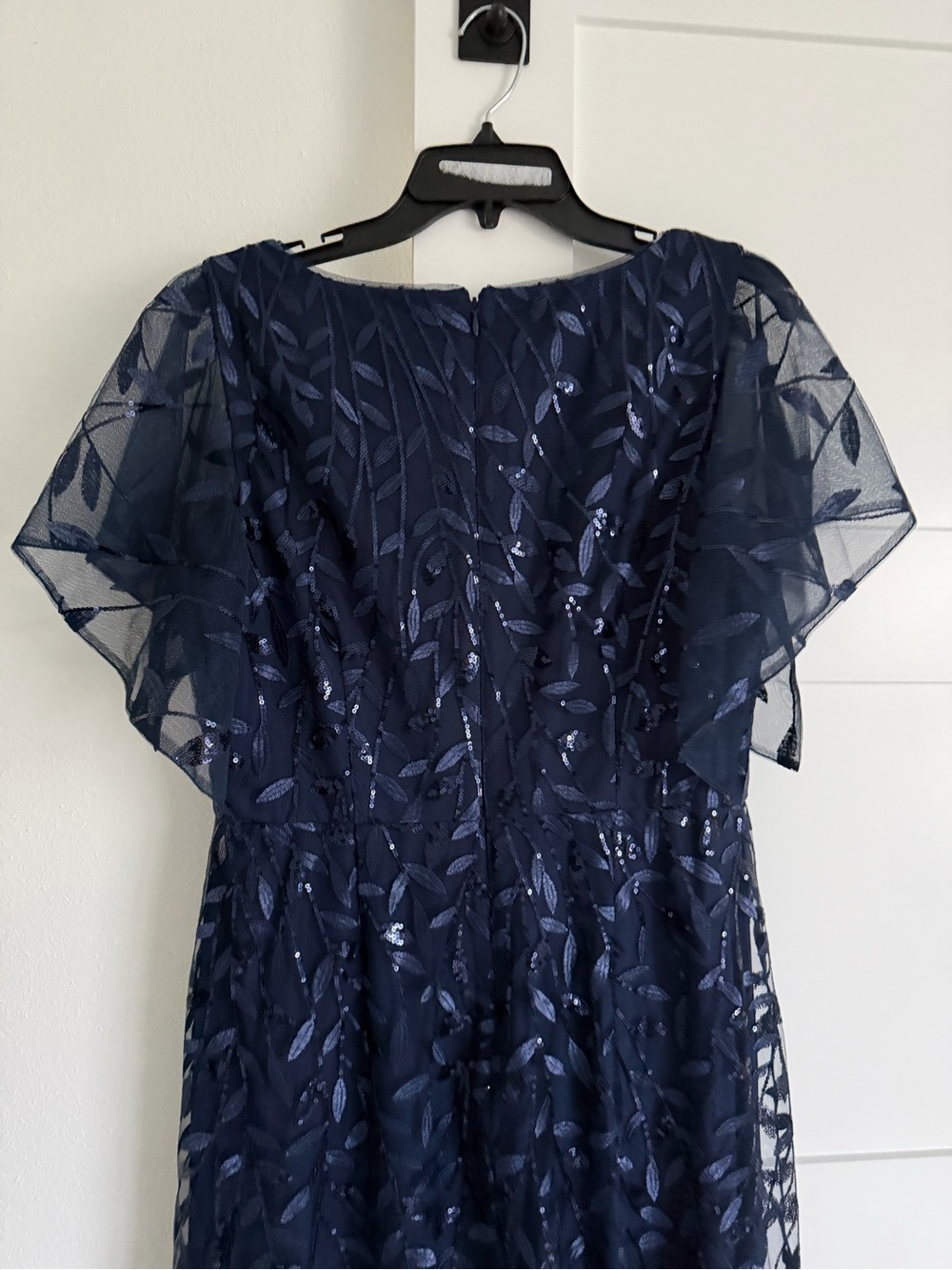 Alex evenings navy blue sequined long event dress - Picture 3 of 5